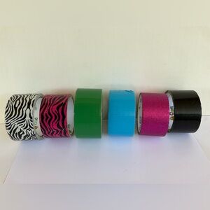 Duck Tape Duct Tape Bundle 6 Rolls New Used Animal Print Green Sky Blue …